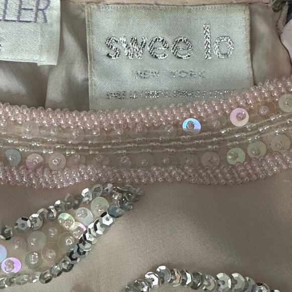 Vintage Bonwit Teller pink, sparkling designer evening gown XL - Picture 8 of 9